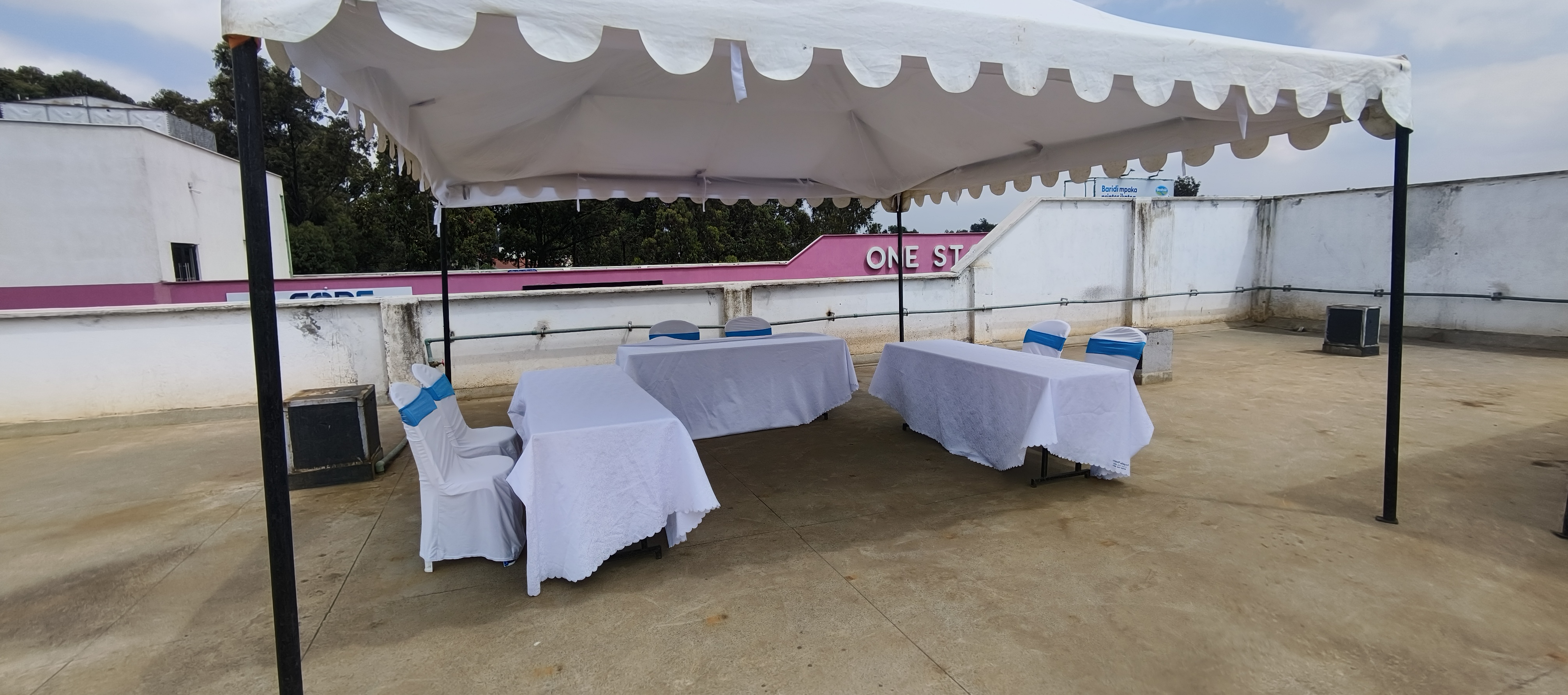 Project display tables ready at One Stop rooftop expo