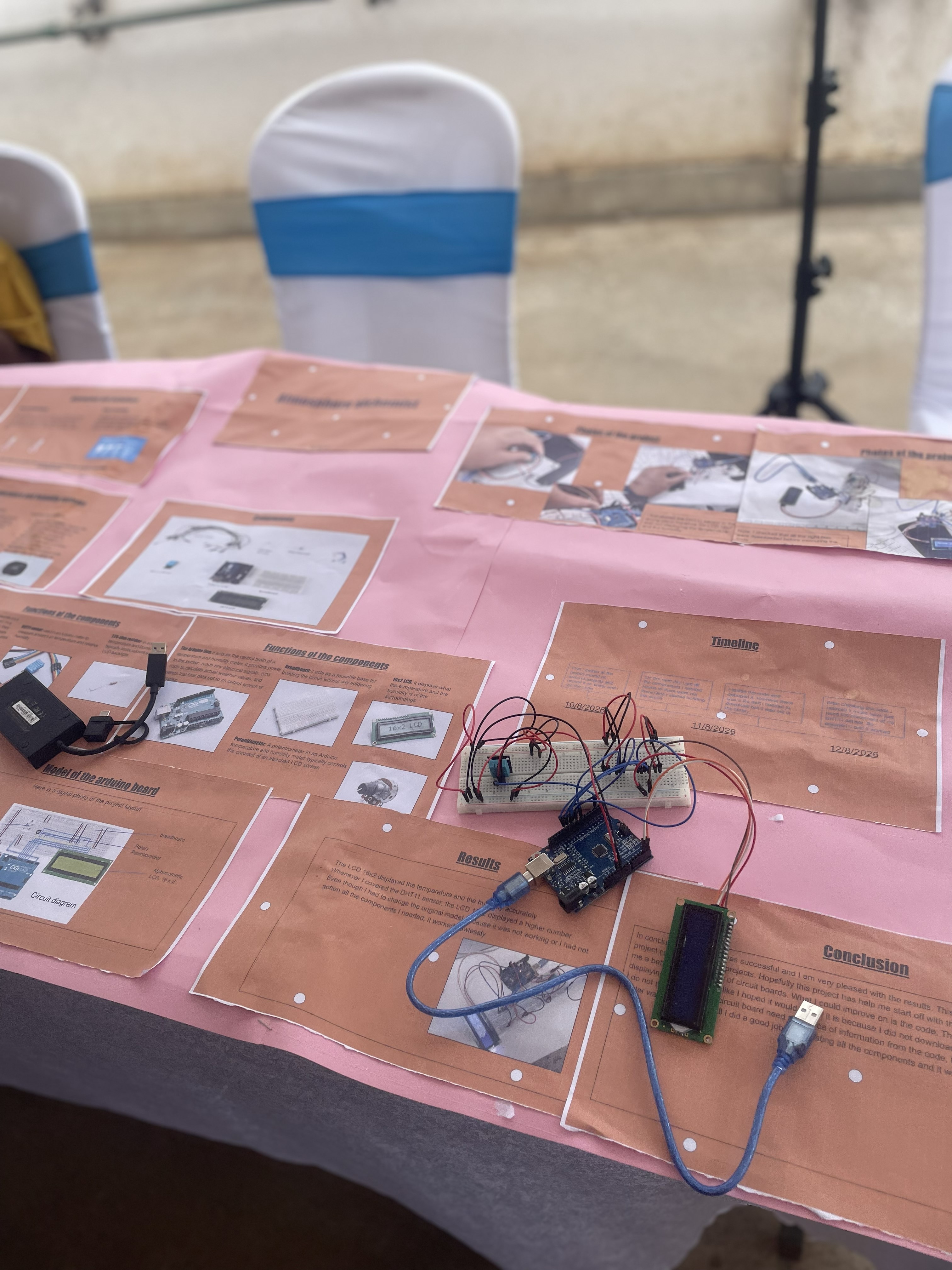 Arduino temperature and humidity display project at Innovation Expo