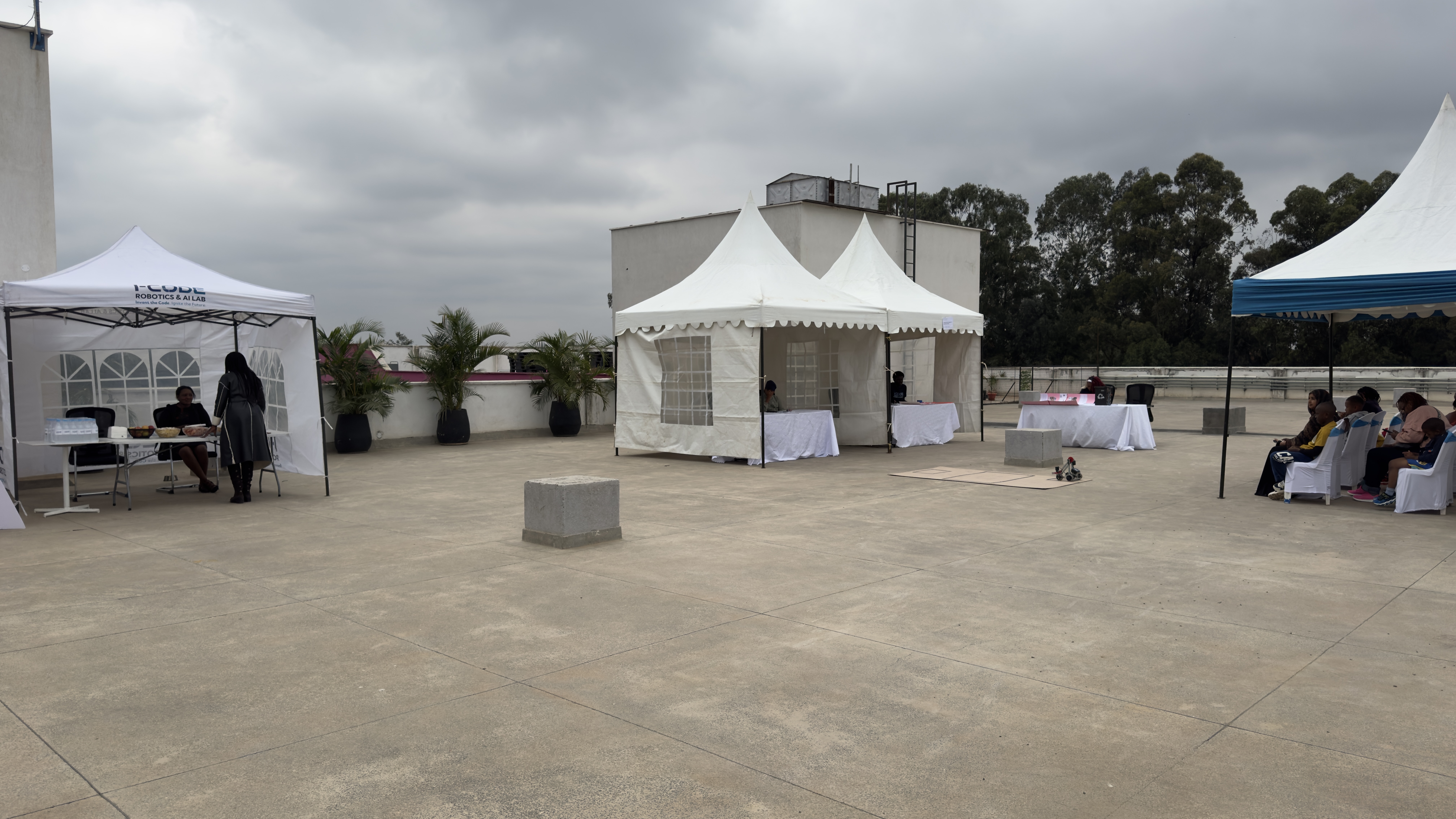 i-CODE expo day setup — rooftop venue,One_Stop Arcade  Karen